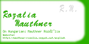 rozalia mauthner business card